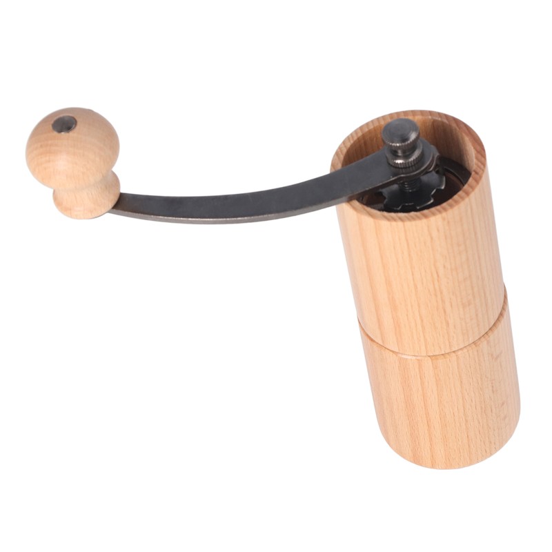 Manual Coffee Grinder Adjustable Detachable Beech Wood Stainless Steel Core