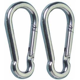 Smart Choice Marine 316 Stainless Steel Spring Snap Hook Carabiner (11x120mm (4-3/4”x 7/16”), 02-Pack)