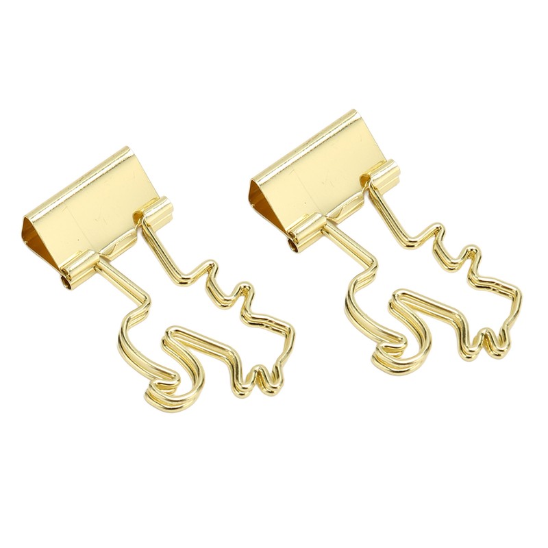100 Pcs Binder Clips Gold Animal Shape Strong Clamping Force