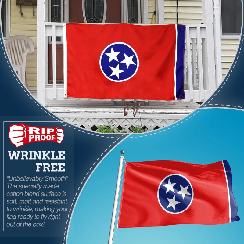 Anley Rip-Proof Double Sided 3-Ply Tennessee State Flag - Tennessee