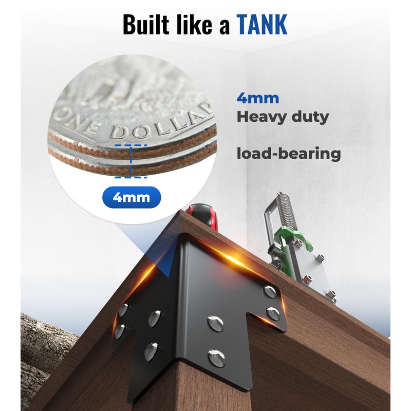 vikofan 8pcs Workbench Brackets Kit with Screws 4x4 4mmThickness Heavy