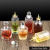 QWORK Glass Bitters Bottles Set of 6, Zinc Alloy Dash