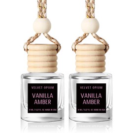 Car Air Freshener Hanging 2 Pack, Vanilla Amber Air Freshener Diffuser for Cars, Air Fresheners Diffuser oil For Car,Car Air Freshener For Women