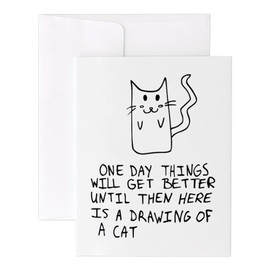 CafePress Here Is The Drawing Of A Cat Notecards (Set Of 10) 4.25" x 5.5" Notecards 10 Pack