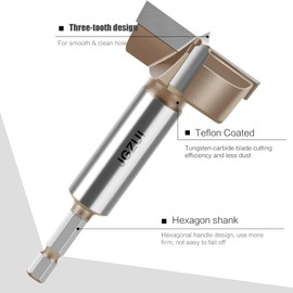 Drill Bit Set for Woodworking, Diameter 1.26inch, Carbide Tipped Wood Hole Saw Auger Opener, Hole Opener Hinge Hole Cutter for Woodworking, Plastic, Plywood Products
