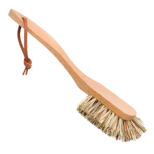 Redecker Extra Long Curved Dish Brush, Extra Strong Union Fiber