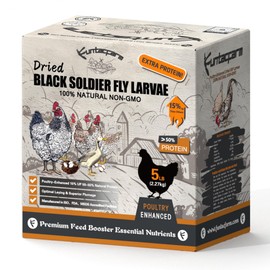 5LB Premium Dried Black Soldier Fly Larvae - Non-GMO BSFL Insect Chicken Feed with 50%+ Protein, Superior to Meal Worms for Wild Birds & Chicken Treats for Laying Hens, Grubs with More Calcium