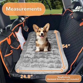 Dog Bed Mat for Back Seat Extender, Non-Slip Travel Pet Pad for Car, SUV, Truck, Waterproof Dog Car Seat Cover, Chew-Resistant Blanket, Washable Backseat Cushion for Large Dogs(Gray)