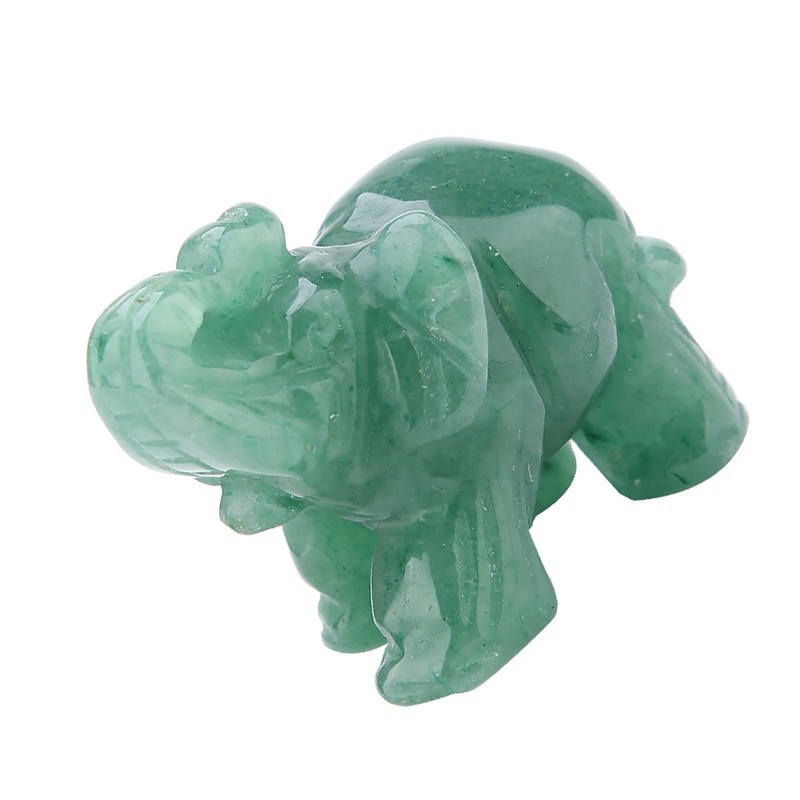 2inch Natural Jade Carved Elephant Crystal Figurine Home Decoration Furnishing