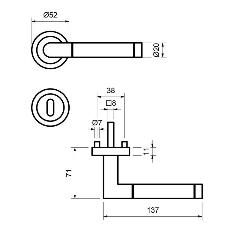 Alpertec Dallas II Stainless Steel Rosette Fitting, Various Designs, 88020100
