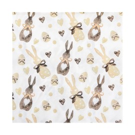 100Pcs Easter Bunny Paper Napkins Rabbits Eggs Disposable Party Napkins 6.5 Inch Spring Decorative Dinner Hand Towels for Easter Wedding Birthday Party Supplies