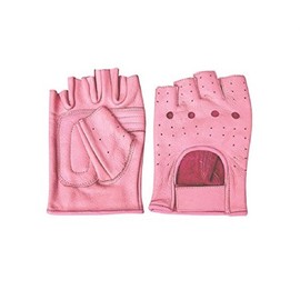 Women's AL3012 All leather Fingerless gloves X-Small Pink