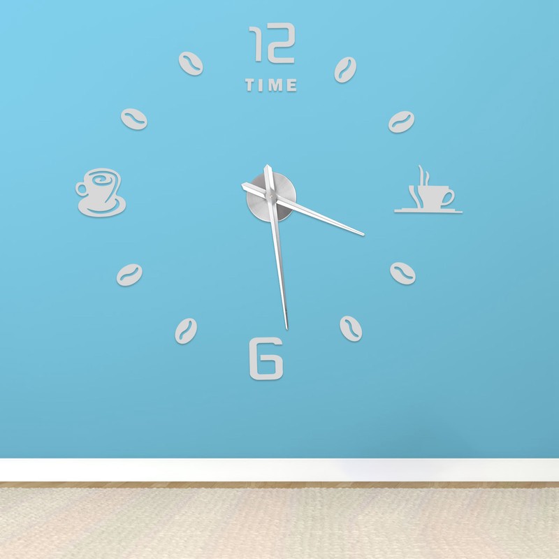 Modern Large Frameless DIY Wall Clock Mirror Surface Sticker for