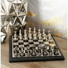 Deco 79 Aluminum Chess Game Set with Black and Silver