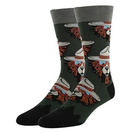 ooohyeah Men’s Funny Rocky Mountain Crew Socks, Crazy Novelty Cotton Dress Socks Gift, National Parks Merch, Rocky Mtn. Bear