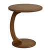 Tribesigns Round End Table, Solid Wood C-Shaped Side Table, Small