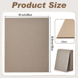 20 Pcs Book Board, Binders Board Chipboard Designer Bookboard Kraft Heavy Duty Chipboard Sheets Bookbinding Supplies for Book Binding Cover (Gray, 12.5 x 10 Inch 100PT)