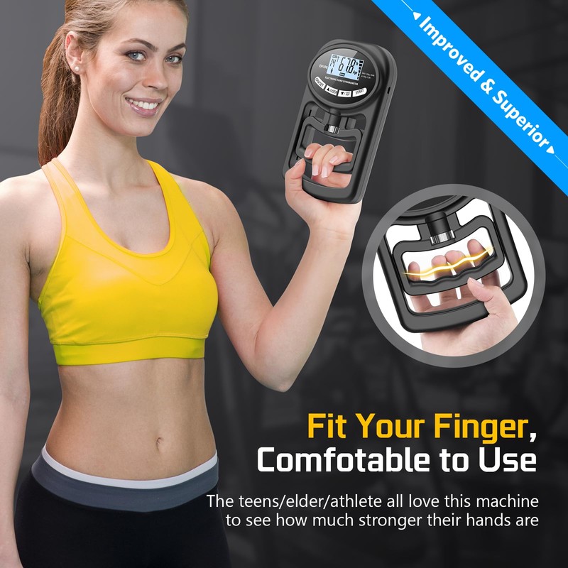 Hand Grip Strength Tester Trainer - Electronic Hand Dynamometer Forearm