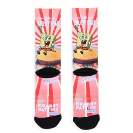 Nickelodeon SpongeBob SquarePants Krabby Patties Sublimated Crew Socks
