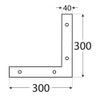 300mm x 300mm x 40mm Corner L Shape Plate, Flat