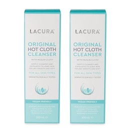 Aldi Lacura - Original Hot Cloth Cleanser with Muslin Cloth | For all Skin Types | 200mL [x2]