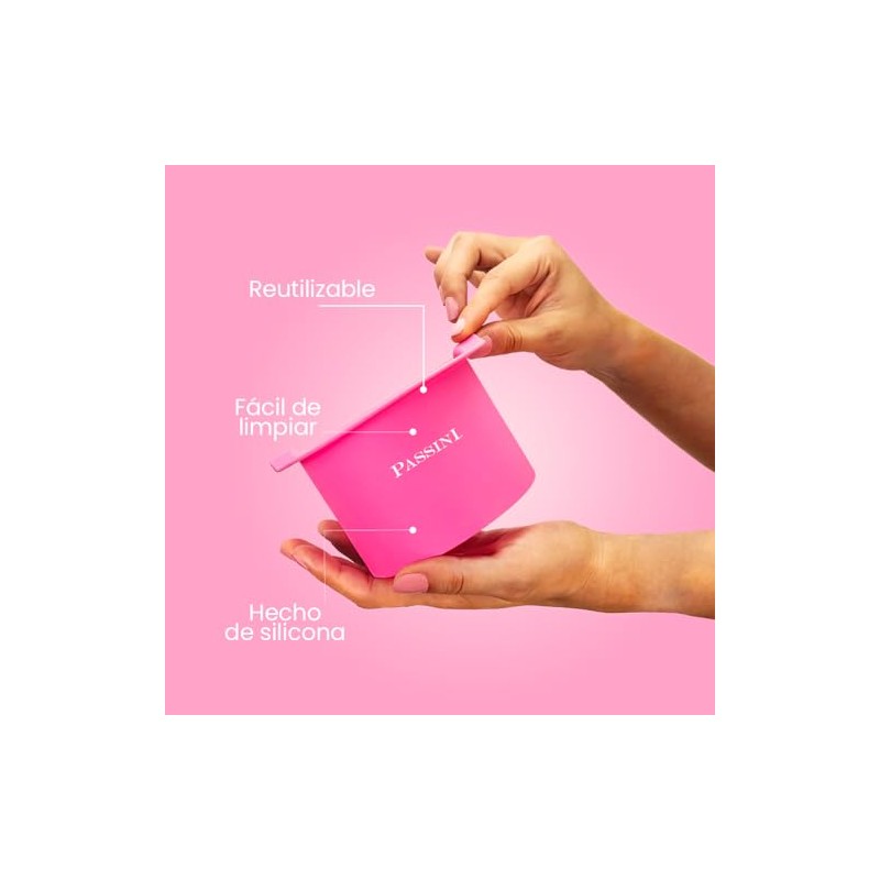 PASSINI Pot de Silicona Reusable para fundir cera 397g