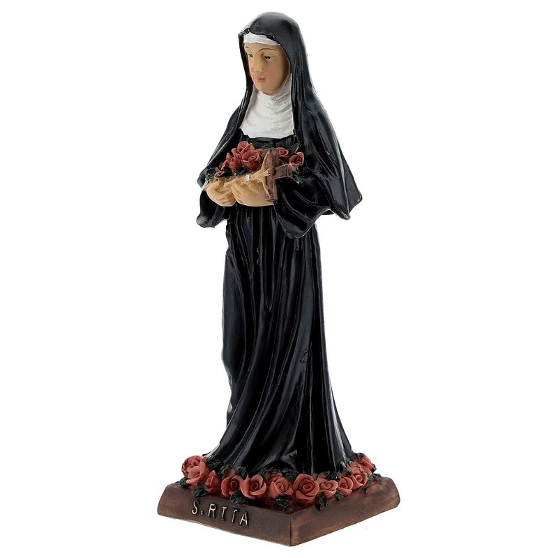 Holyart Resin Statue Rita of Cascia with Roses 13cm