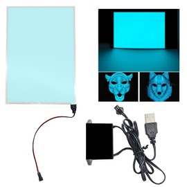 El Panel Backlight 8.2 x 5.9 Inches Electroluminescent El Sheet Panel Light Diy El Cuttable Backlight Paper Lamplamp Sheet Neon for Cosplay Party Decoration Luminous Piece（blue Light） (Blue)