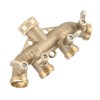 G3/4 Brass 4‑Way Garden Hose Splitter Ball Valve Hose Adapter