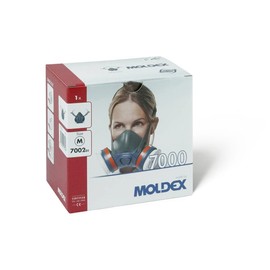 Moldex 7002 Ultra Light Series 7000 Medium Size Half Face Mask, Blanc