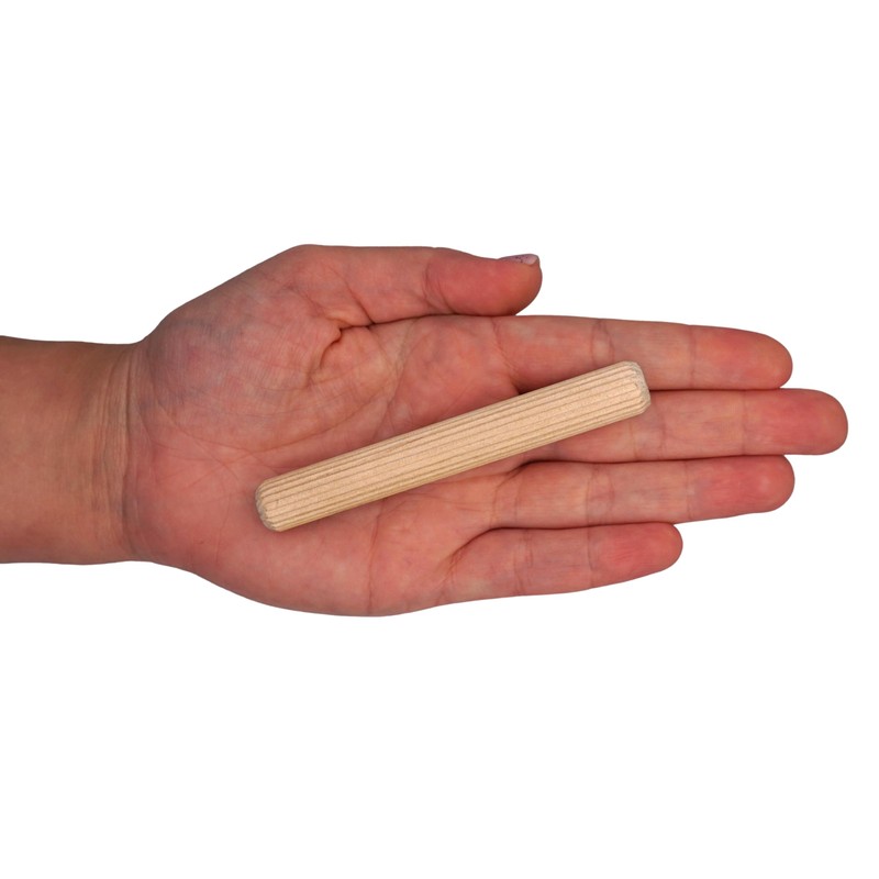 SKIR'CO (Pack of 50) Wooden Dowels 12x90mm Grooved Wood Dowels