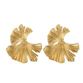 Ginkgo Leaf Earrings for Women, Cute Petal Earrings for Girls, Bohemian Flowers Flower Earrings Hypoallergenic, Hawaiian Flower Earrings, Autumn Leaf Stud Earrings, Zinc