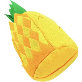 MATCHI Juguete Interactivo de Peluche en Forma de Piña: Estimulación de Olfato y Entrenamiento de IQ para Perros y Gatos, con Espacio para Premios y Silbato Chillón