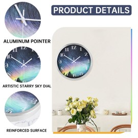 Gilacco Stainless Steel Wall Clock, Quality Quartz Silent Non-Ticking, Decorative Modern Round Wall Clocks for Living Room Bedroom Kitchen Office Home, 12Inch/30.5CM