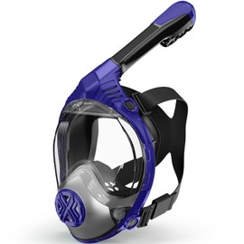 Full Face Snorkel Mask- Snorkeling Gear for Adults with Safe Dry Top Breathing System, 2025 Latest Foldable Panoramic View Snorkeling Mask for Men and Women, Anti Fog Anti Leak