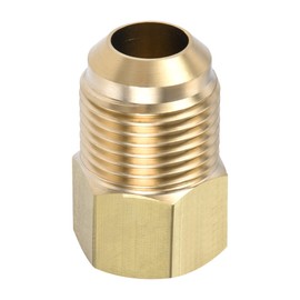 YOKIVE Pipe Fitting, Brass Tube Adapter Connectors, Great for Hydraulic Applications (1/2 SAE Flare Male-1/4 SAE Female)