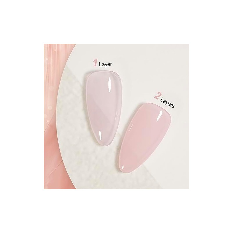 GAOY- Esmalte de uñas en gel nude Pink Jelly, esmalte