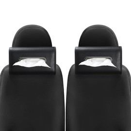 KZBHHP Upgraded Car Tissue Holder Premium PU Leather Tissue Box Cover Backseat Rectangular Napkin Holder for Car Fits for 100-160 Regular Size Tissues Organizer in Cars Black(2pcs)