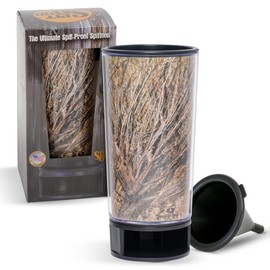 SPITBUD.COM Mossy Oak Brush - The Ultimate Spittoon for Chew - Portable Dip & Snuff Cup with Lid, Pop Tab, Spill-Proof Funnel, Can Cutter & Holder - Fit in Cup Holders - Holds 8oz - Made in USA