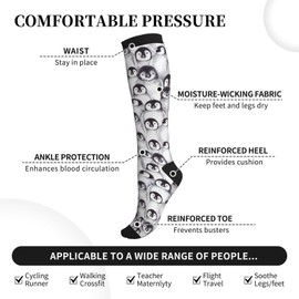 Cayiibe Penguin Compression Socks for Women Men Circulation Graduated Supports Socks for Running Athletic Sports Travel Nurse