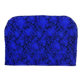4 Slice Slot Royal Navy Blue Floral Reversible Kitchen Appliance Toaster Dust Cover Cozy 11.5(l) x 7.5(h) x 11.5(w)