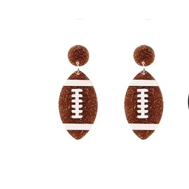 Handmade Lightweight Acrylic Football Baseball Rugby Basketball Dangle Drop Earrings sports themed baseball earrings (3)