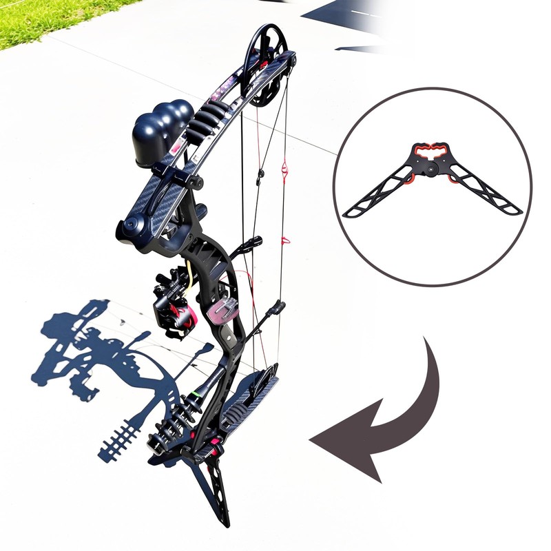 Archery Bow Stand Portable Folding Compound Bow Holder with Rubber