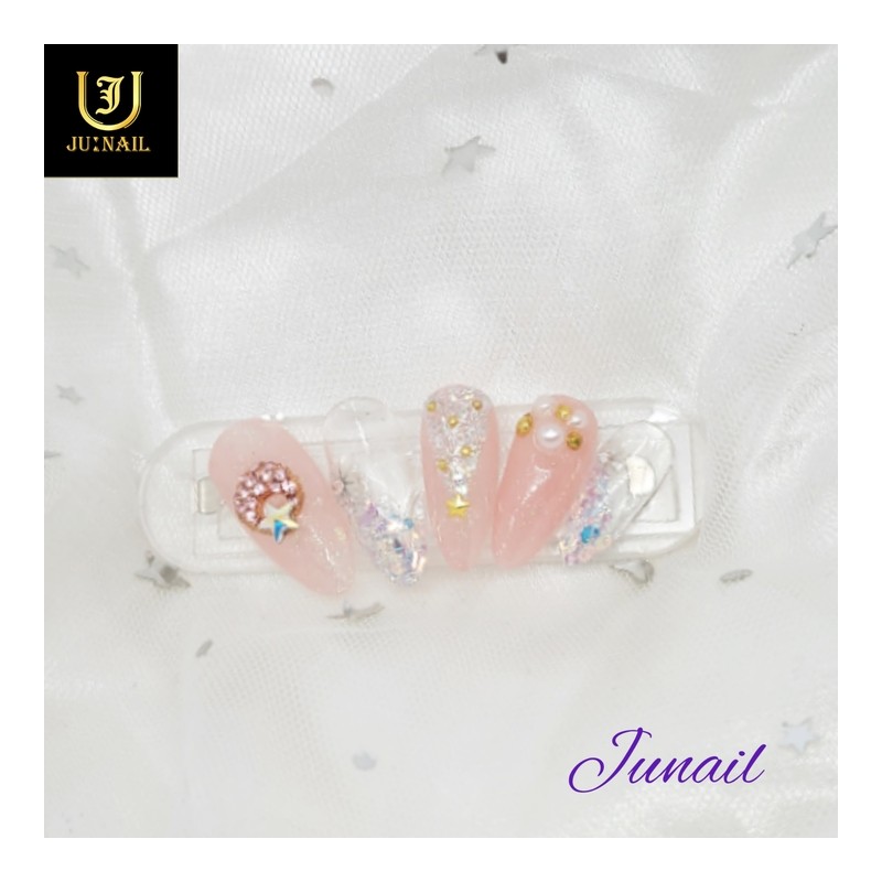 ❣Christmas Eve handmade nail tips - Long round / ❣크리스마스이브