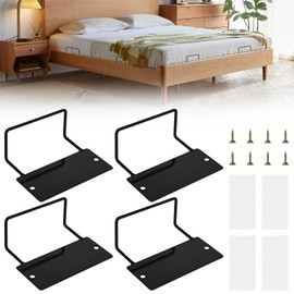 Rzspher Pack of 4 Mattress Holders, Mattress Holders Against Slipping, Mattress Hanger with Double-Sided Tape and Screws for Solid Bed Panels, Tatami Floating Beds, Flush Beds