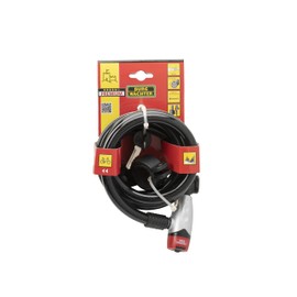 Burg-Wächter Spiral Cable Lock, Key Hole Cover, Pin Cylinders, Reflective Cable Sheath, 2 Keys, Length: 180 cm, 1650 180 REFLEX