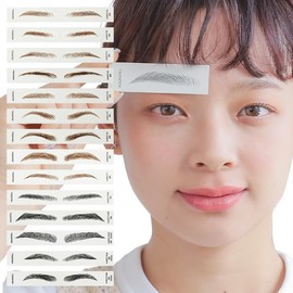 AQUADOLL Eyebrow Permanent Makeup Tint Petit Pla Eyebrow Stickers Set of 12 Japanese Planning Company Original Eyebrow Permanent Makeup Tint Eyebrow Tattoo Eyebrow Female Male Trial Set AB. Ash Bage