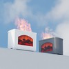 270ml Mist Humidifier Simulated Fireplace Design Power Off Protection Fire