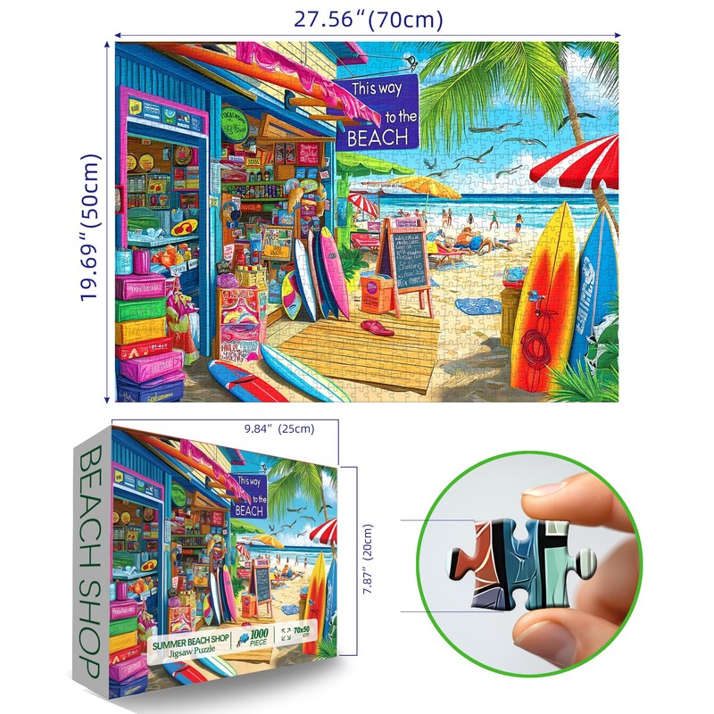Beach Shop Puzzles for Adults 1000 Pieces Summer Surf Shack
