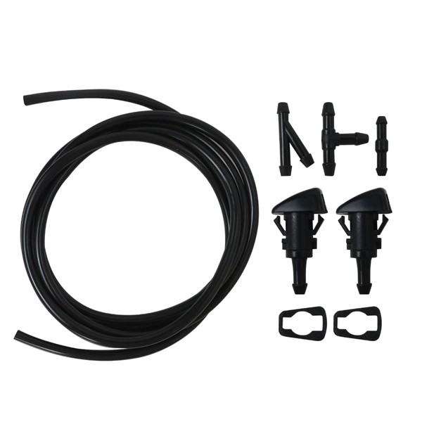Windshield Washer Squirter Nozzle Spray Jet Kit Fluid Hose Set